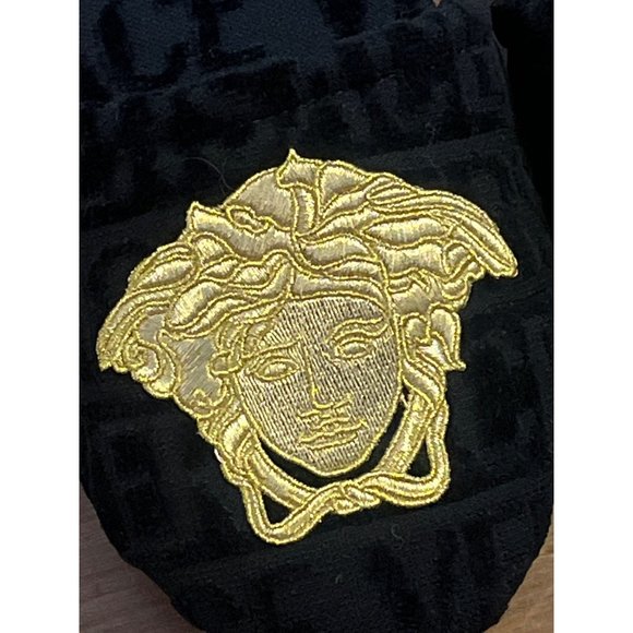 Versace Medusa Logo Mania Embroidered Slipper in Black Small 5,5-6.5 New Womens - Picture 3 of 8